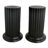 Pair of Lacquered Wood Column tables by John Widdicomb