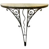 Vintage 1920s Iron and Marble Console Table