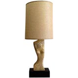 Sculpted Wood Torso Lamp by Modeline