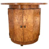 Round Elm Burl Table/Liquor Cabinet
