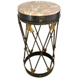 Neo-classic Marble, Brass and Steel "Arrow" Table