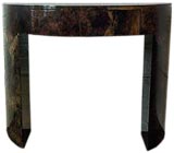 Lacquered Goatskin Console Table with drawer