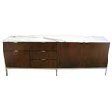 Rosewood and Marble Credenza Designed by Florence Knoll