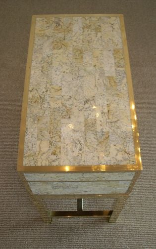 Stone and Brass Box on Stand by Maitland-Smith
