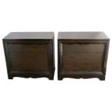 Pair of Leather Fronted Dressers by Grosfeld House