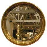 Larger Round Polished Bronze Mirror by Mastercraft