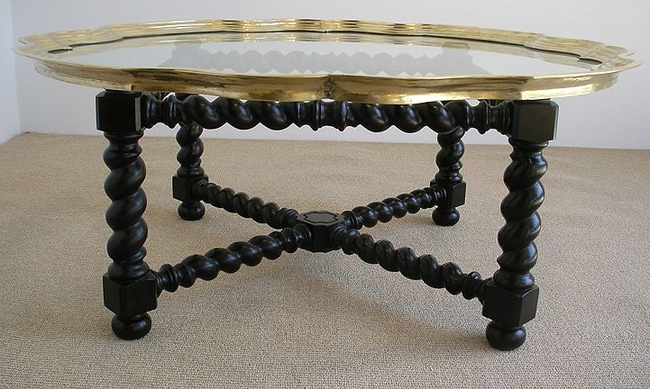 Brass and Glass Tray Top Coffee Table