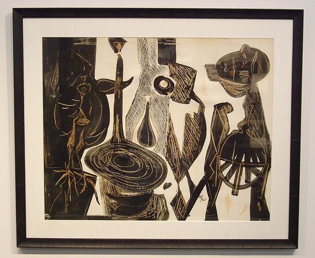 1952 Abstract Painting on Paper by Joyce Treiman