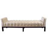 1950s Button Tufted Upholstered Bench
