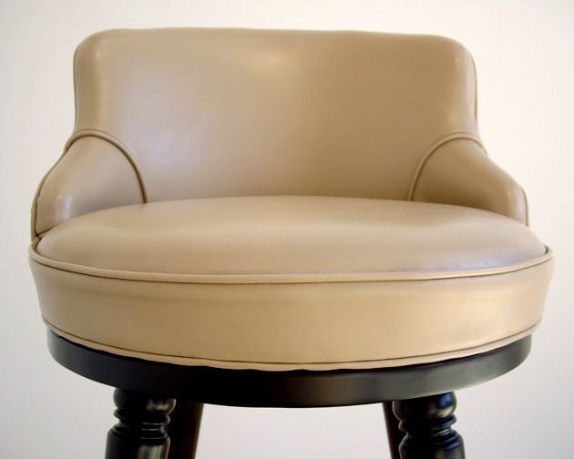 Four Wood and Upholstered Swivel Bar Stools at 1stDibs bar stools and