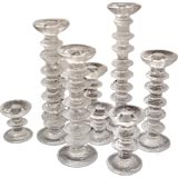 Vintage Set of Ten Glass Candle Holders by Timo Saarpeneva for Iittala