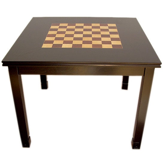 1960s Game Table with Inlaid Checker/Chess Board