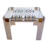 Clear Glass and Lucite Game Table - Chess, Backgammon