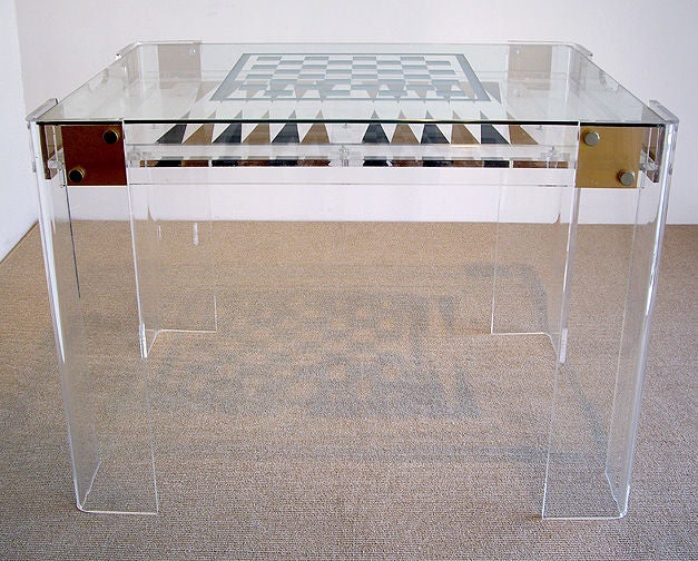 glass backgammon table
