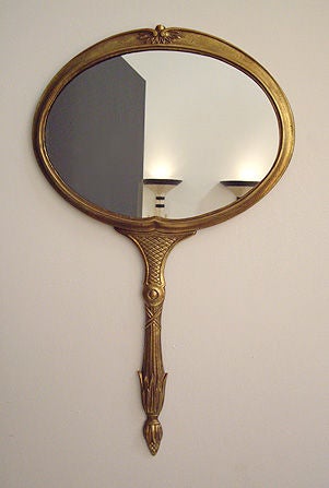 Italian Hanging Palladio Wall Mirror That Looks Like A Hand Mirror