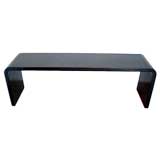 Shiny Black Console with Textured Diamond Pattern