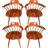 Set of Four George Nakashima Windsor Arm Chairs