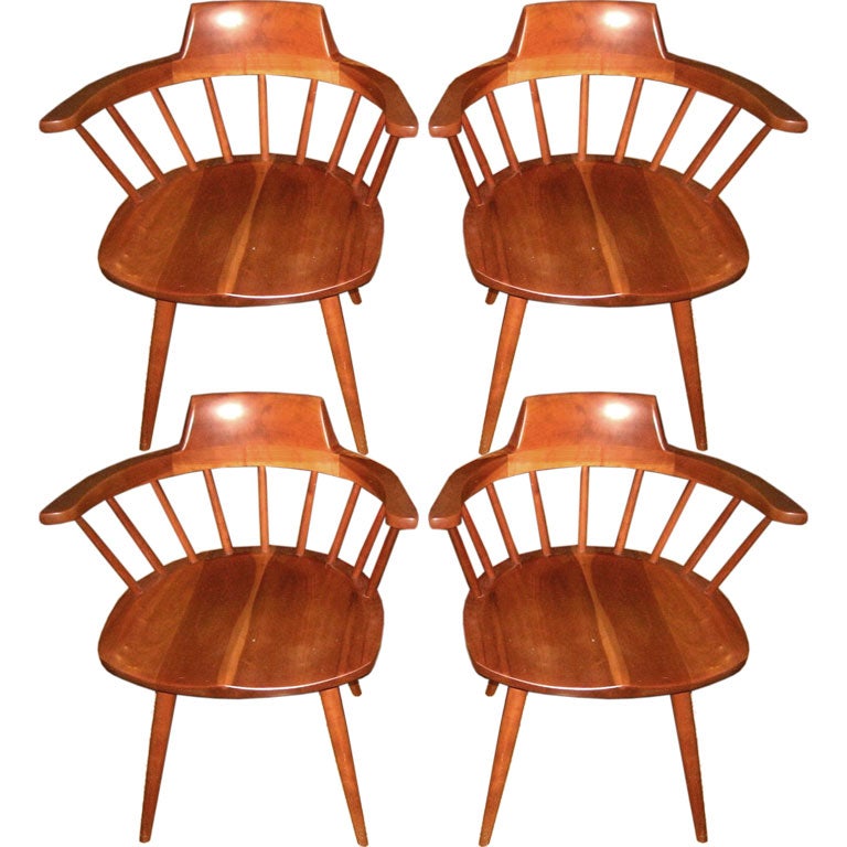 Set of Four Nakashima Windsor Arm Chairs at 1stDibs