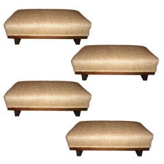 Set of Four George Nakashima Upholstered Stools