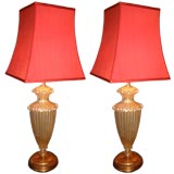 Pair of Barovier Table Lamps with Custom Silk Shades