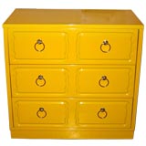 Dorothy Draper Chest in Canary Yellow Lacquer Finish