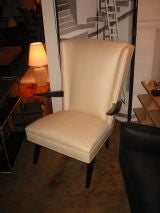 Gorgeous Italian Wing Chair with Ebonised Frame and Raw Silk Gorgeous Italian Wing Chair with Ebonised Frame and Raw Silk