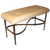 Large Italian Brass Bench with Infinity Stretcher