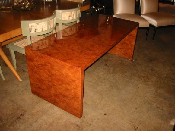 Stunning Milo Baughmann Low Burled Elm Console
