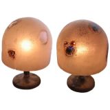 Pair of Alfredo Barbini Scavo Table Lamps