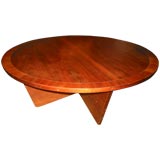 George Nakashima Round Cocktail Table with Cruciform Base