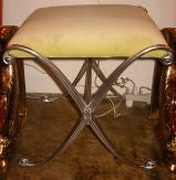 Small Classical X Leg Stool in Polished Aluminum