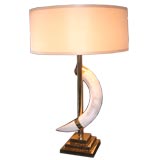 Italian Lamp in Polished Brass with Attached Tusk