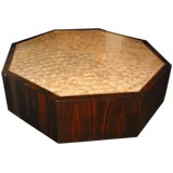 Awesome Octagonal Macassar and Capiz Custom Cocktail Table