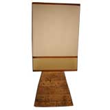 Fantastic Cork Pyramid Lamp with Custom Silk Shade