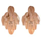 Pair of Large Mazzega Italian Glass Sconces