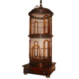 Fanciful Mahogany Birdcage with Brass Detail