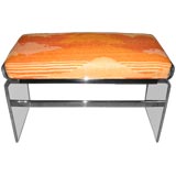 Custom Steven Chase Lucite Bench with Chrome Accents