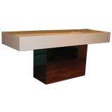 Austere Yet Bold Milo Baughman Chrome and Lacquer Console