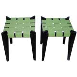 Adorable Lime Leather Strap Stools