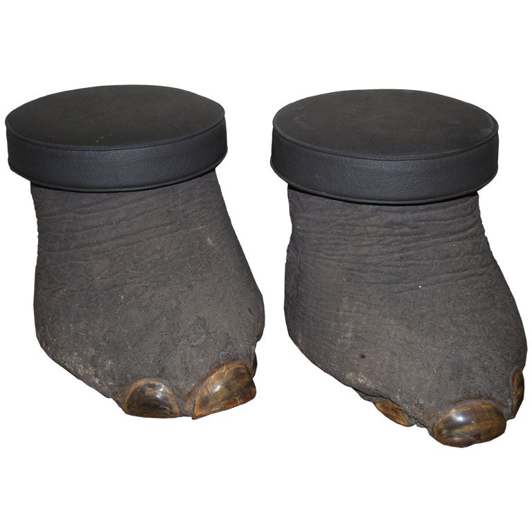 Pair of Elephant Foot Stools