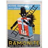 Vintage French Poster for Ramonite Chimney Sweeps