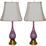 Pair of Pink Seguso Table Lamps