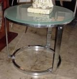 Flat Bar Chrome Table in the Style of Donald Desky