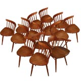 George Nakashima Set of 11 "Mira" Chairs
