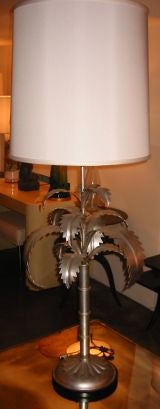 Silver Leafed Large Scale Palm Tree Lamp