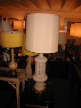 Pair of Monumental Alabaster Lamps
