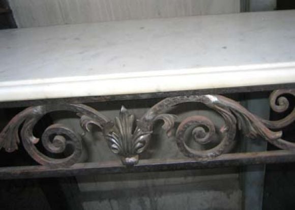 #13042A Forged Iron Wall Mounted Console Table
