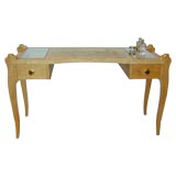 Limed Oak & Gold Leaf Writing/Dressing Table *now $3, 000.00