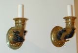 #1094 Bronze Hand w/Torch Wall Sconces