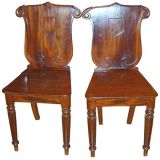 #2017 Pair of French Gothic Revival Hall Chairs